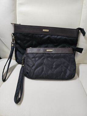 Travelon Black Quilted 2 Pc Wristlet Set